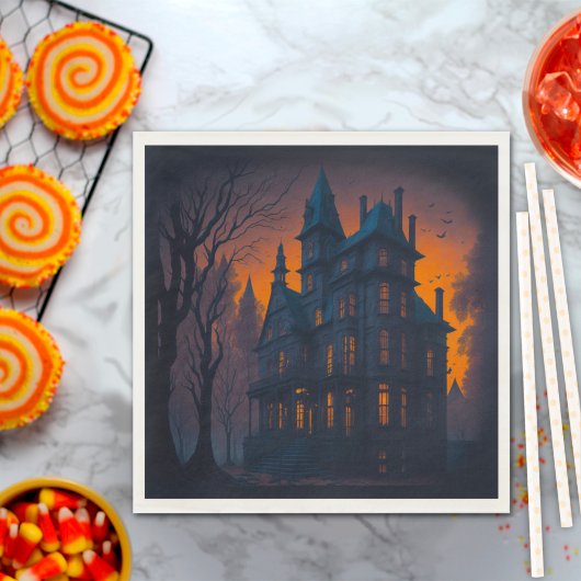 Serviette En Papier Halloween Adulte Haunween Mansion Party