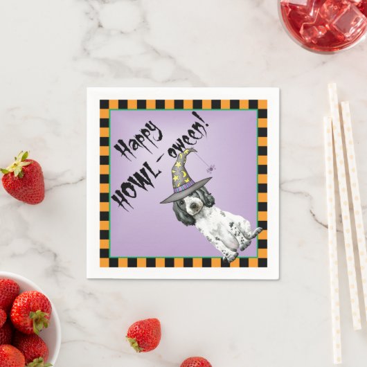 Serviette En Papier Halloween Anglais Cocker Spaniel Napkins (En situation)