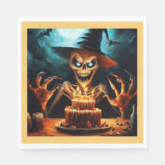 Serviette En Papier Halloween - Anniversaire 6 (Devant)