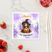 Serviette En Papier Halloween Anniversaire Cute Little Witch Papier se (En situation)