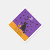 Serviette En Papier Halloween Anniversaire Noir Chat et chauves-souris (Coin)