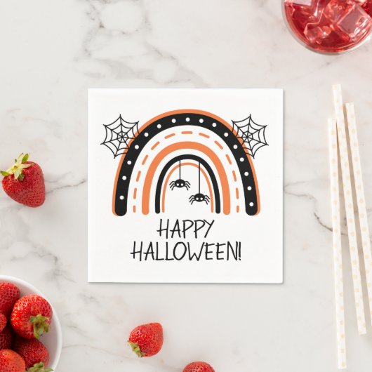 Serviette En Papier Halloween arc-en-ciel Boho (En situation)