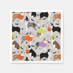 Serviette En Papier Halloween Australian Shepherd