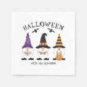 Serviette En Papier Halloween Avec Mes Gnomes Violet Orange (Devant)