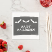 Serviette En Papier Halloween Bats d'aquarelle noir blanc (En situation)