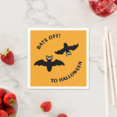 Serviette En Papier Halloween Bats Orange (En situation)