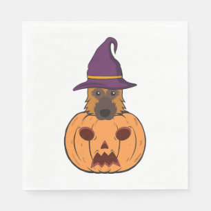 Serviette En Papier Halloween bergers allemands avec Casquette sorcier