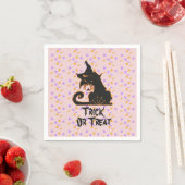 Serviette En Papier Halloween Black Cat Party Confetti rose (En situation)