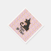 Serviette En Papier Halloween Black Cat Party Confetti rose (Coin)