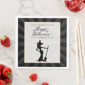 Serviette En Papier Halloween Black Starburst Witch (En situation)