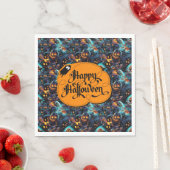 Serviette En Papier Halloween bleu (En situation)