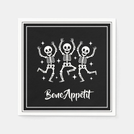Serviette En Papier Halloween Bone Appetit (Devant)