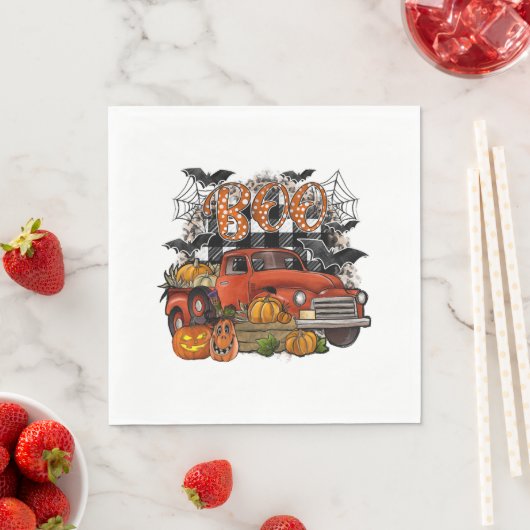 Serviette En Papier Halloween Boo (En situation)