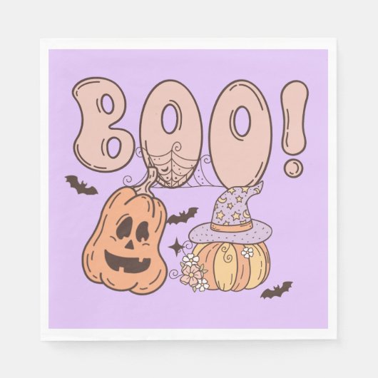 Serviette En Papier Halloween Boo (Devant)