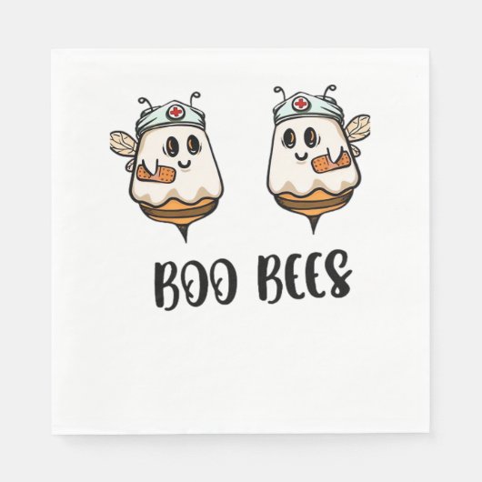 Serviette En Papier Halloween Boo Bees Infirmière T-shirt classique (Devant)