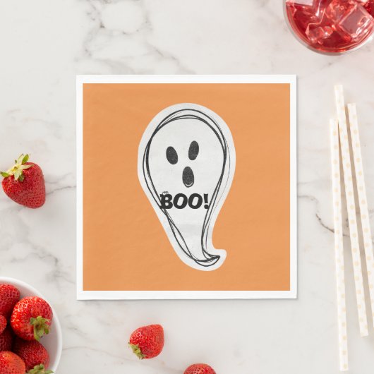 Serviette En Papier Halloween Boo Ghost (En situation)
