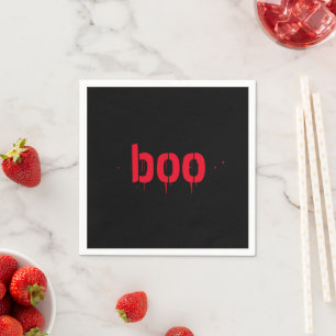 Serviette En Papier Halloween boo rouge sang noir papier d'horreur