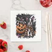 Serviette En Papier Halloween Boston Terrier Dog (En situation)