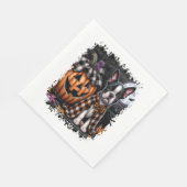 Serviette En Papier Halloween Boston Terrier Dog (Coin)