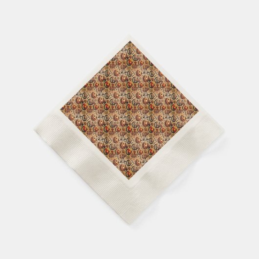 Serviette En Papier Halloween brun orange style (Coin)