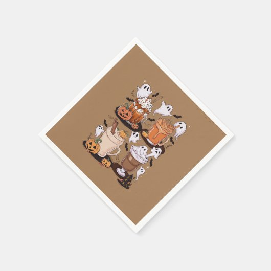 Serviette En Papier Halloween Café Cute Fall Iced Café Lover Cadeau (Coin)