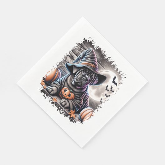 Serviette En Papier Halloween Canne Corso Dog (Coin)