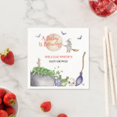 Serviette En Papier Halloween Cauldron Baby brasse une douche (En situation)