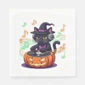Serviette En Papier Halloween chat Dj T-shirt surdimensionné (Devant)