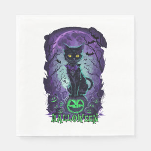 Serviette En Papier halloween chat hokus pokus