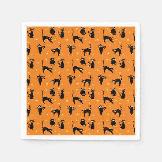 Serviette En Papier Halloween Chats noirs mood (Devant)