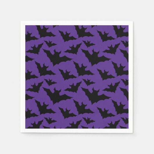 Serviette En Papier Halloween chauves-souris violet cool éffrayant mot (Devant)