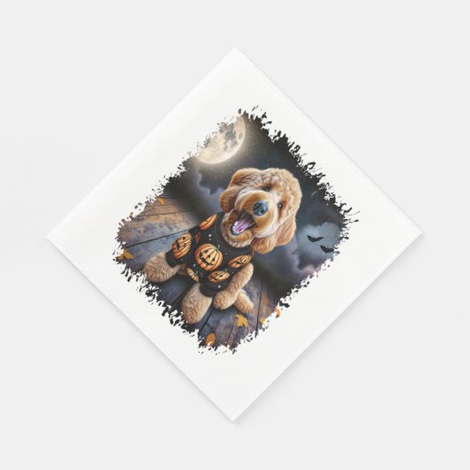 Serviette En Papier Halloween chien Goldendoodle (Coin)