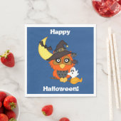 Serviette En Papier Halloween chouette (En situation)