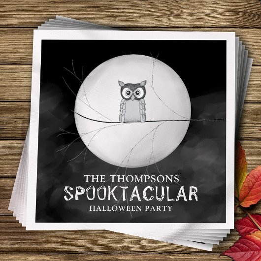 Serviette En Papier Halloween Chouette Éffrayante d'horreur mignonne W