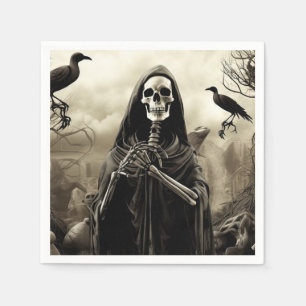 Serviette En Papier Halloween cimetière cimetière gothique squelette