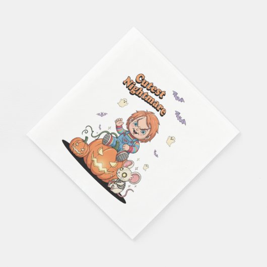 Serviette En Papier Halloween cinglé de cauchemar (Coin)