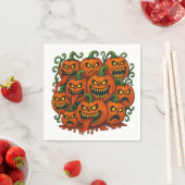 Serviette En Papier Halloween Citrouille (En situation)