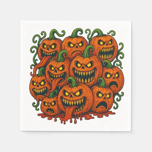 Serviette En Papier Halloween Citrouille (Devant)