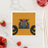 Serviette En Papier Halloween Citrouille à thème et maison hantée (En situation)