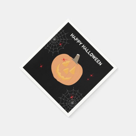 Serviette En Papier Halloween Citrouille Bonne fête d'Halloween (Coin)