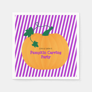 Serviette En Papier Halloween Citrouille Carving Party