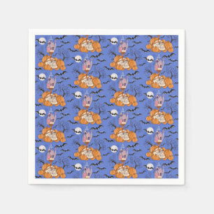 Serviette En Papier Halloween, citrouille, crâne et chauves-souris ser