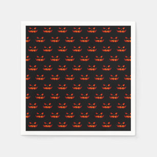 Serviette En Papier Halloween Citrouille Horreur Éffrayante Orange