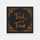 Serviette En Papier Halloween Citrouille Orange Trick ou traitement (Devant)