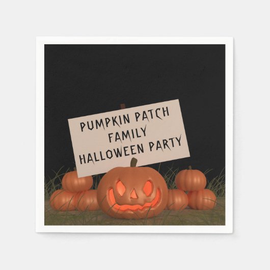 Serviette En Papier Halloween Citrouille Party Jack-o'-lantern Napkins (Devant)