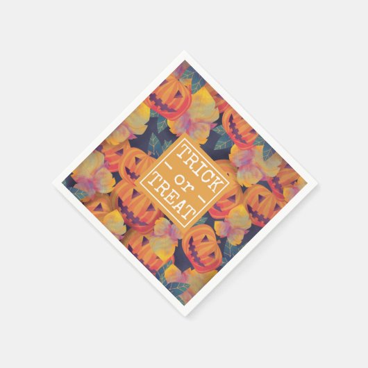 Serviette En Papier Halloween Citrouilles Trou ou traitement | Serviet (Coin)