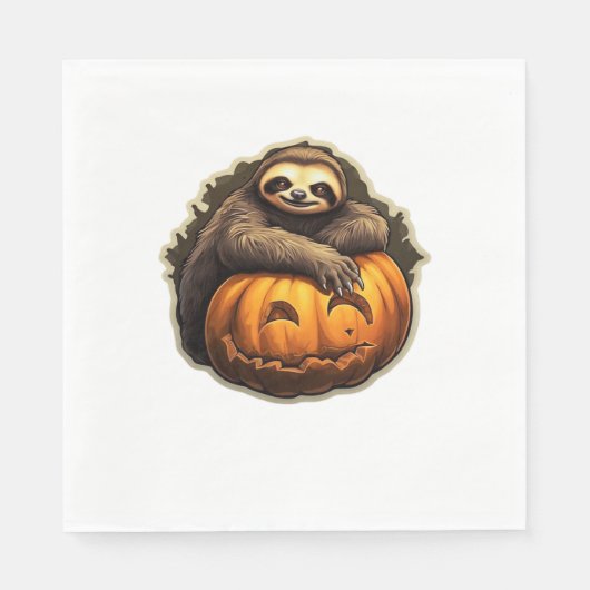 Serviette En Papier Halloween classique à thème Sloth T-shirt (Devant)