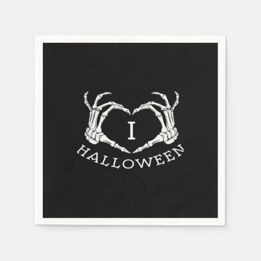 Serviette En Papier Halloween! Classique - Skeleton Hands Heart (Devant)
