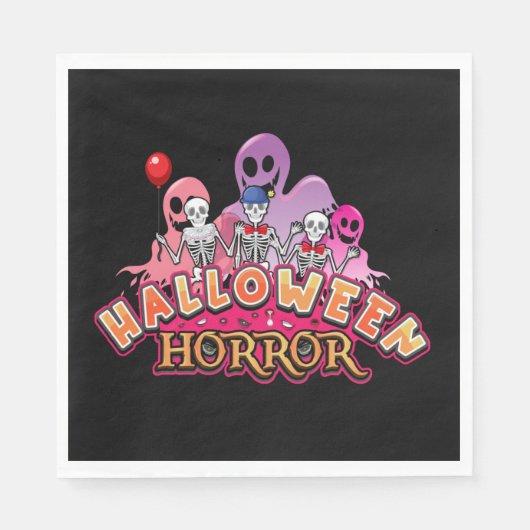 Serviette En Papier Halloween Clowns effrayants Horreur Napkins (Devant)