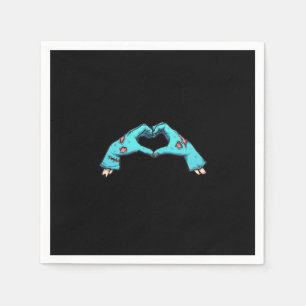 Serviette En Papier Halloween Coeur des mains Zombie Éffrayant
